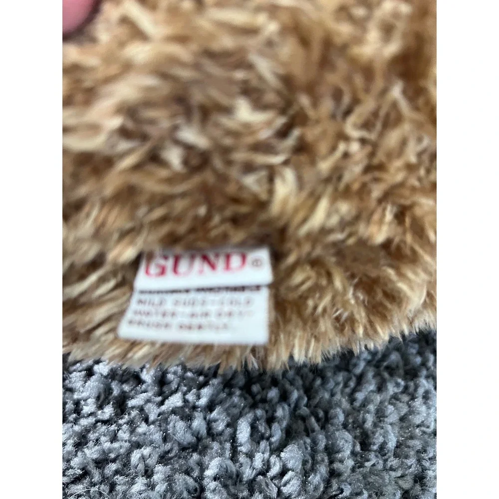 Gund Bearessence 4890 Teddy Bear Brown Shaggy Plush Rainbow Ribbon 12 Inch
